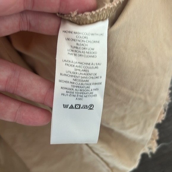 Free People Women Pleated Skirt Sand Cotton Denim Modern City Mini Sz 12 - Picture 7 of 8